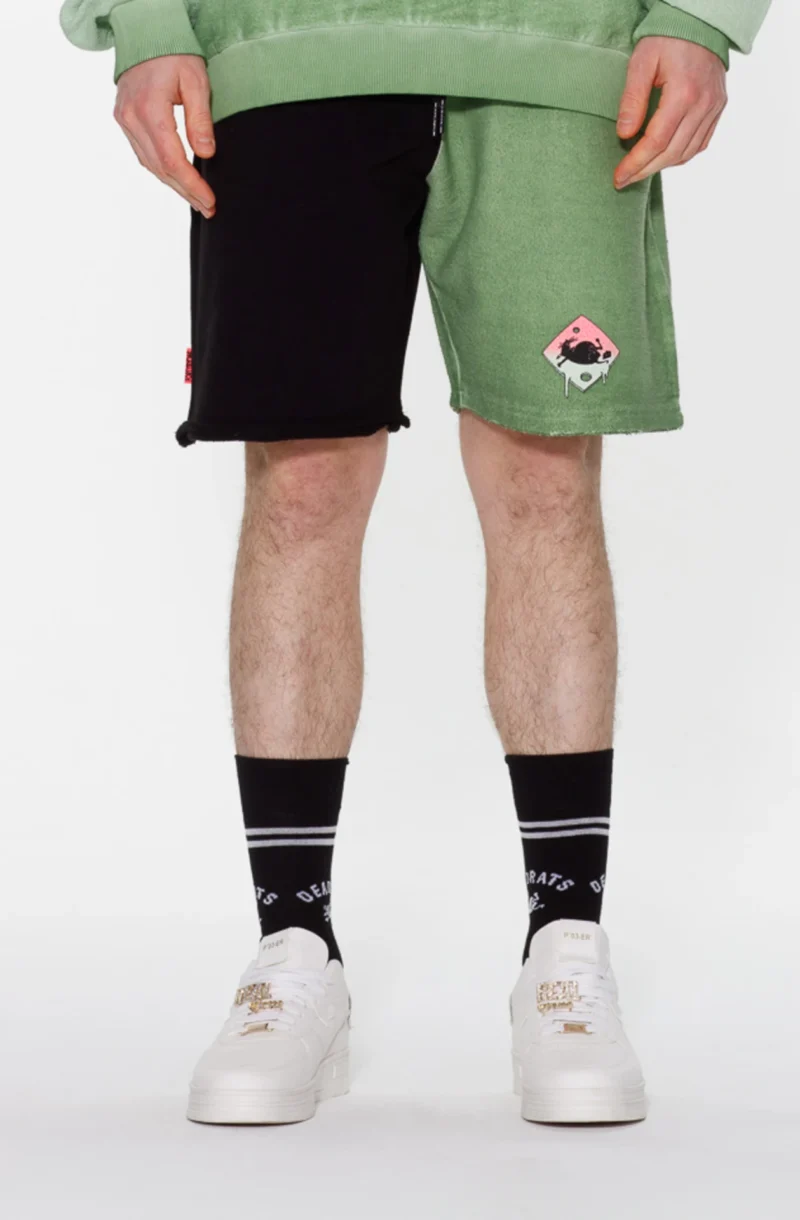 Sweatshorts - schwarz/grün