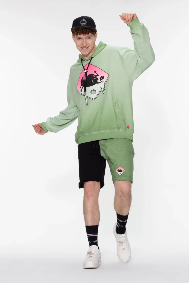 Sweatshorts - schwarz/grün – Bild 3
