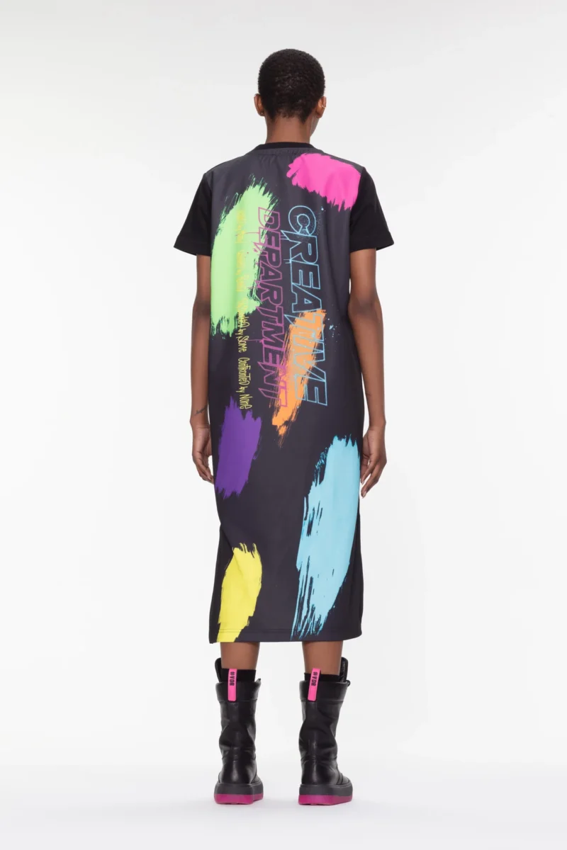 T-Shirt Kleid - schwarz – Bild 2