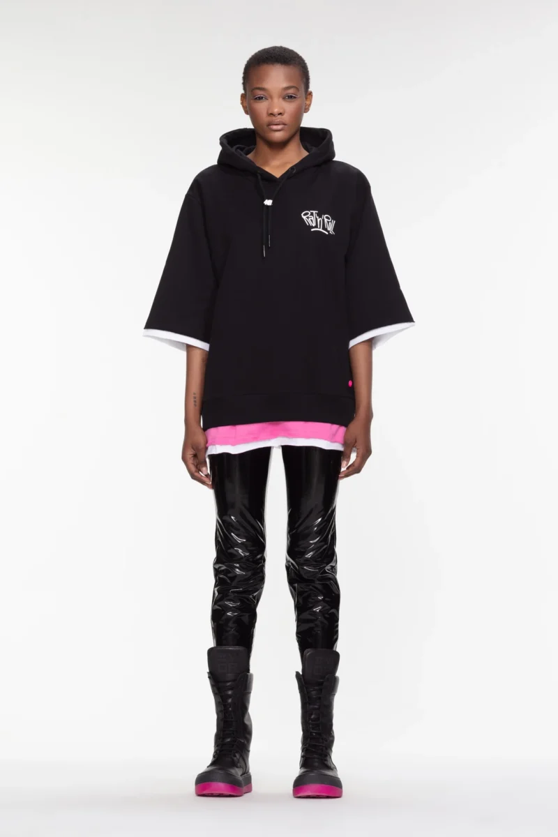 Layered hoodie - ¾ sleeve
